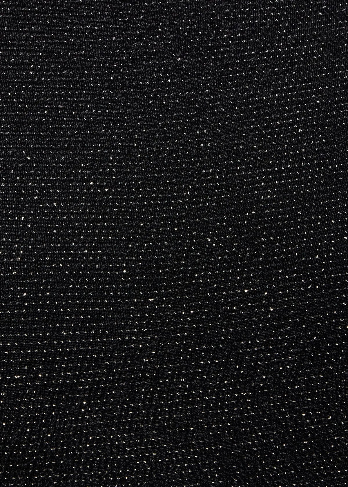 a close up of a Sarvin Black Cowl Back Gown with dots on it.