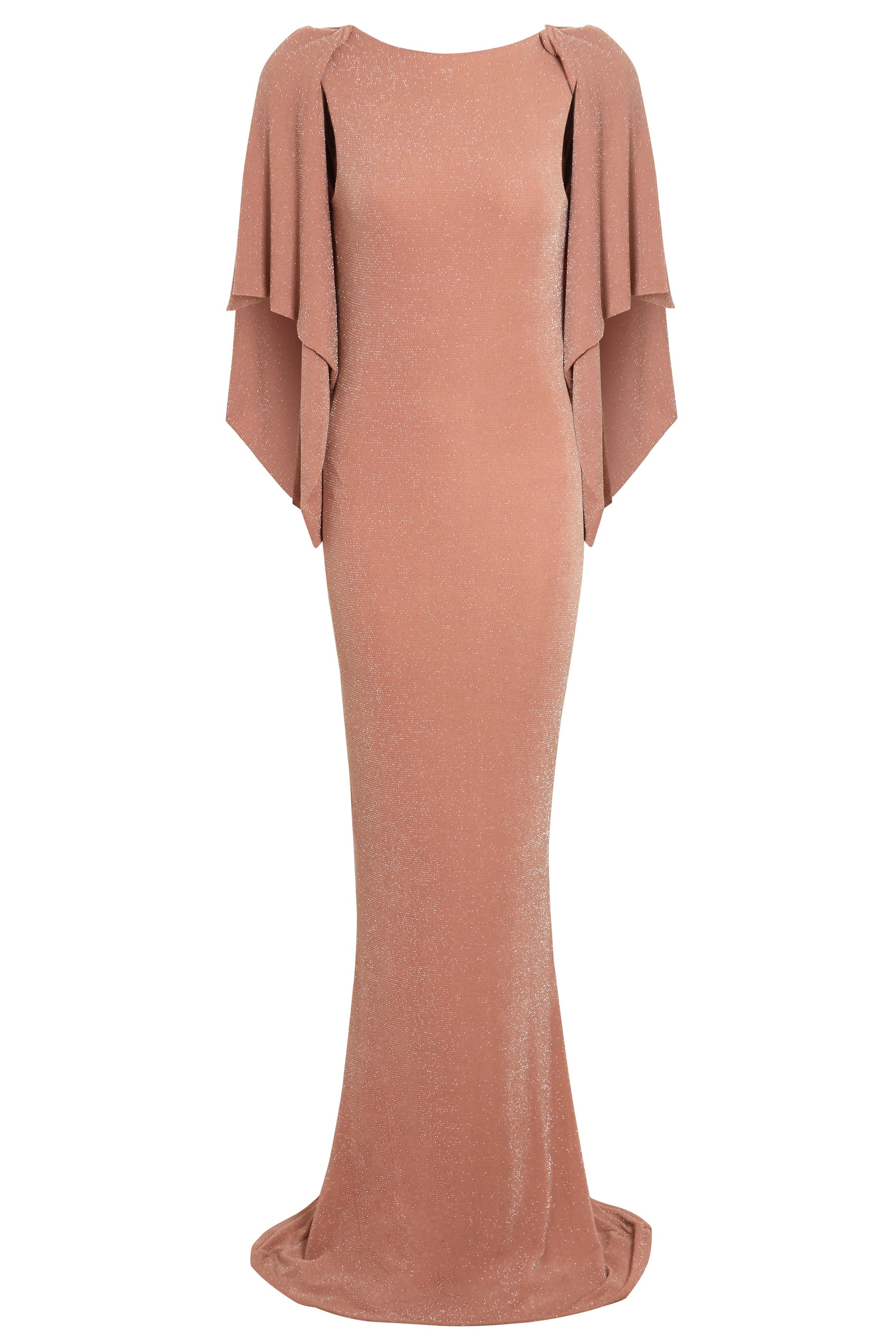 a pink velvet Mocha Backless Maxi Dress with a sleeved sleeve by Sarvin.