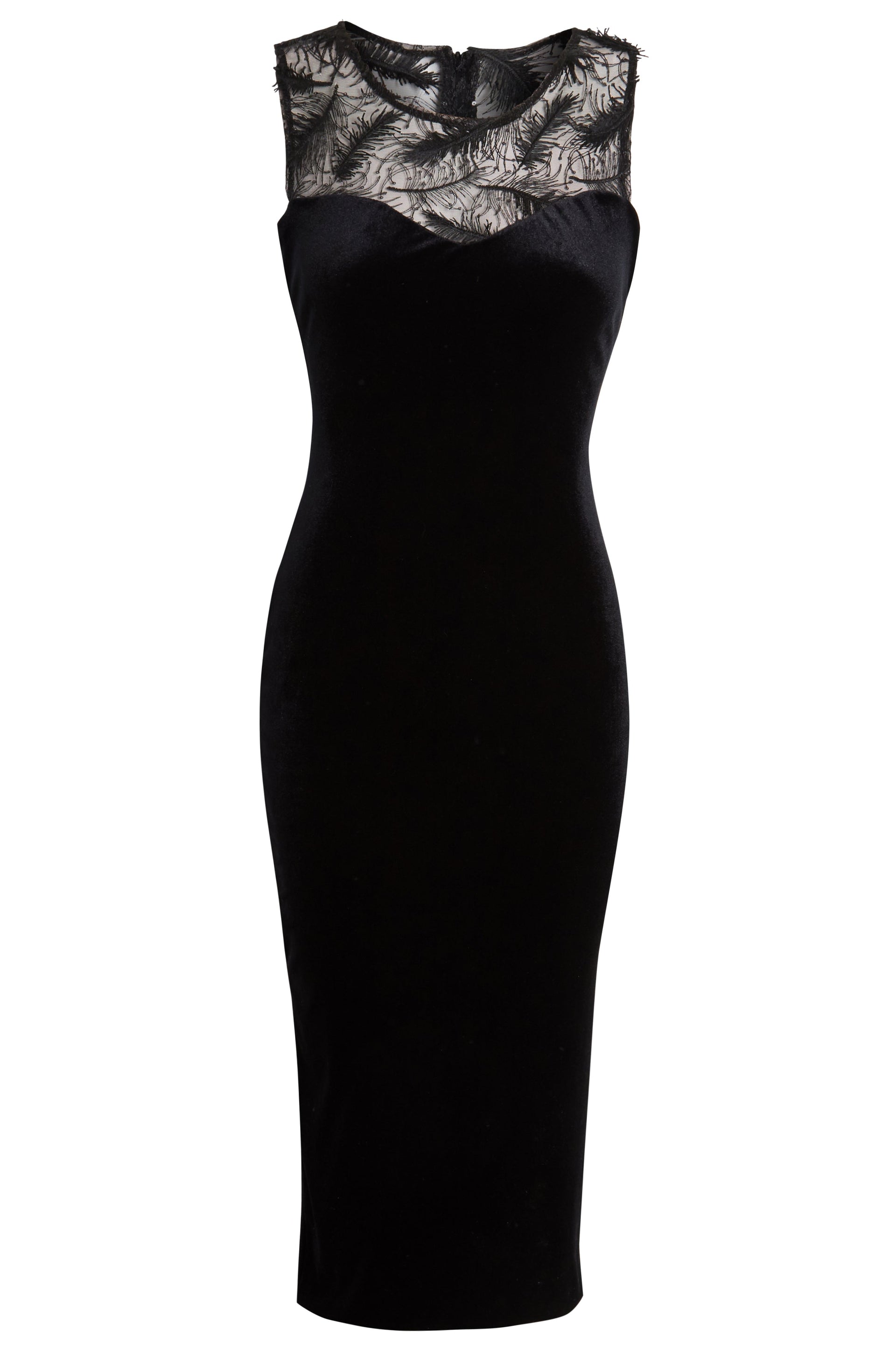 Diva Velvet Midi Dress – Lace Back & Sweetheart Neckline By Sarvin