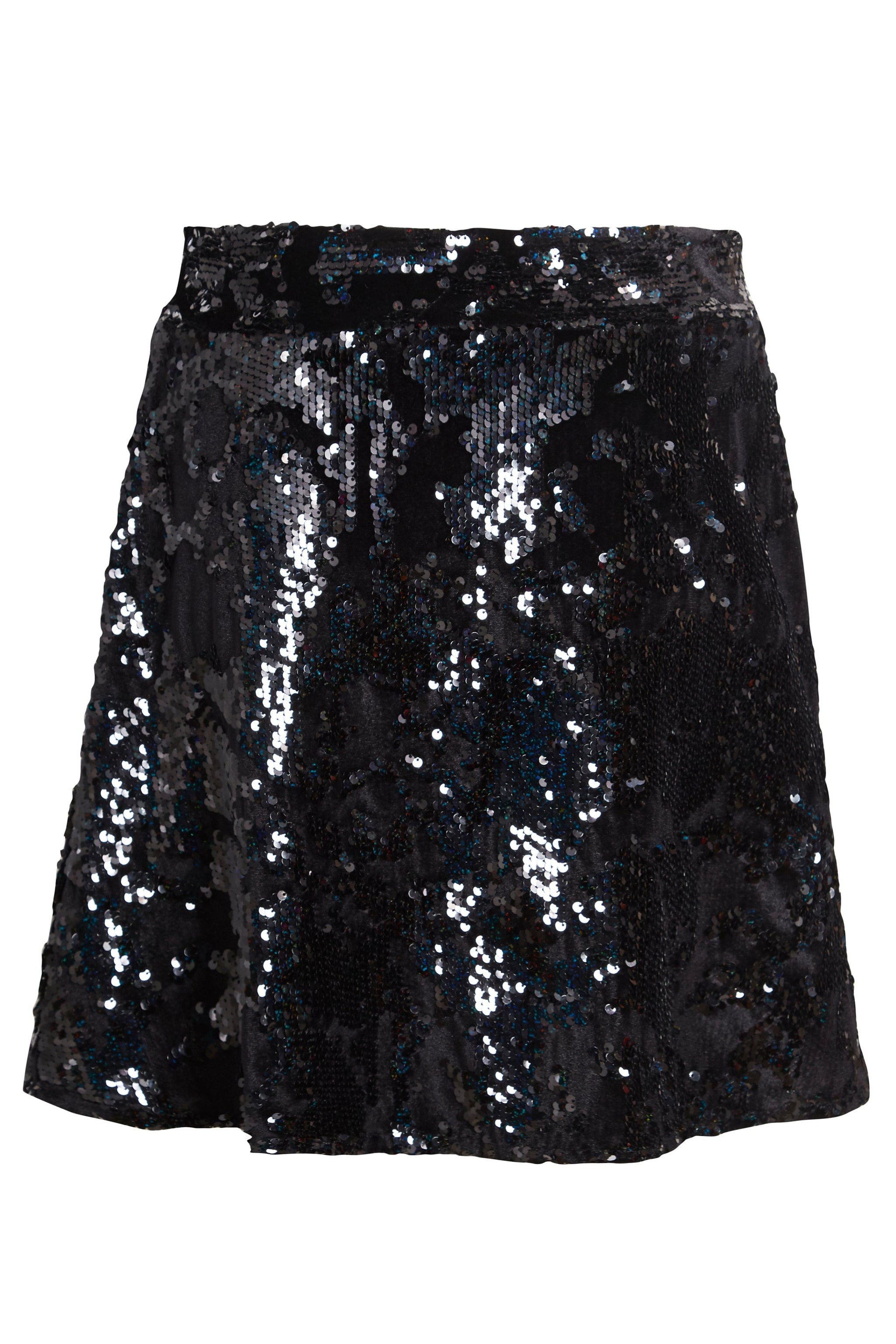 Women Mini Velvet Black Sequin Skirt Sarvin