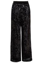 Sarvin black Sequin Flared Trousers.